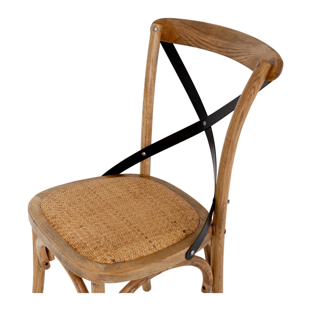 Villa X-Back Dining Chair Smoked Oak Rattan Seat image 5